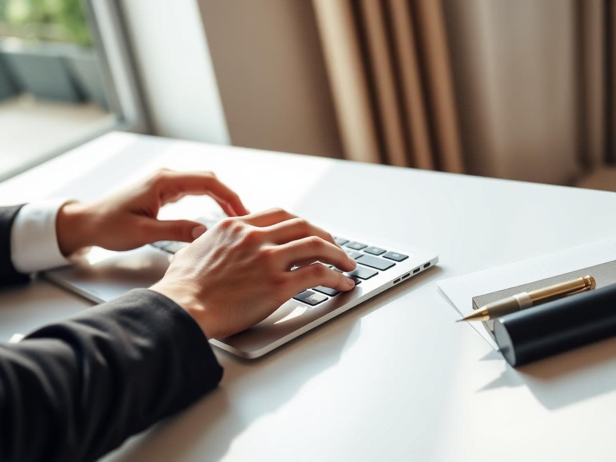 Attorney working on laptop